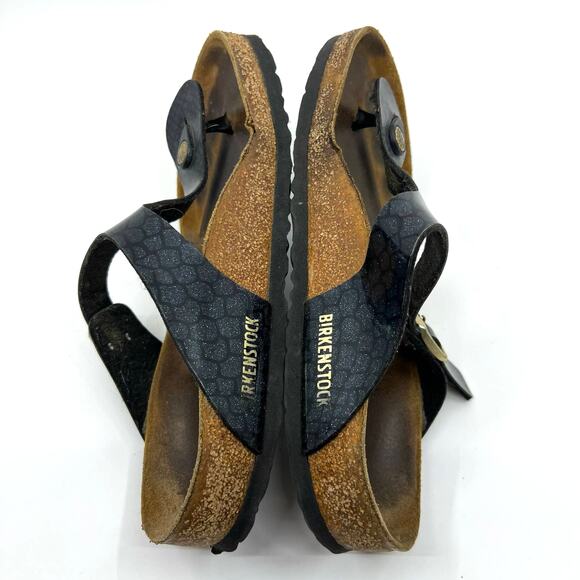 Birkenstock Gizeh Black Metallic Thong Sandals Women's 8 US - Picture 7 of 9